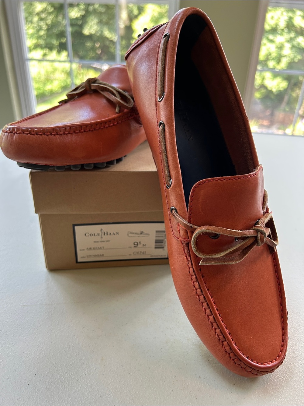 Cole Haan Men’s Air Grant Leather Slip-On Loafers in Cinnabar